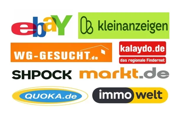 Logo's van toonaangevende Duitse advertentiesites